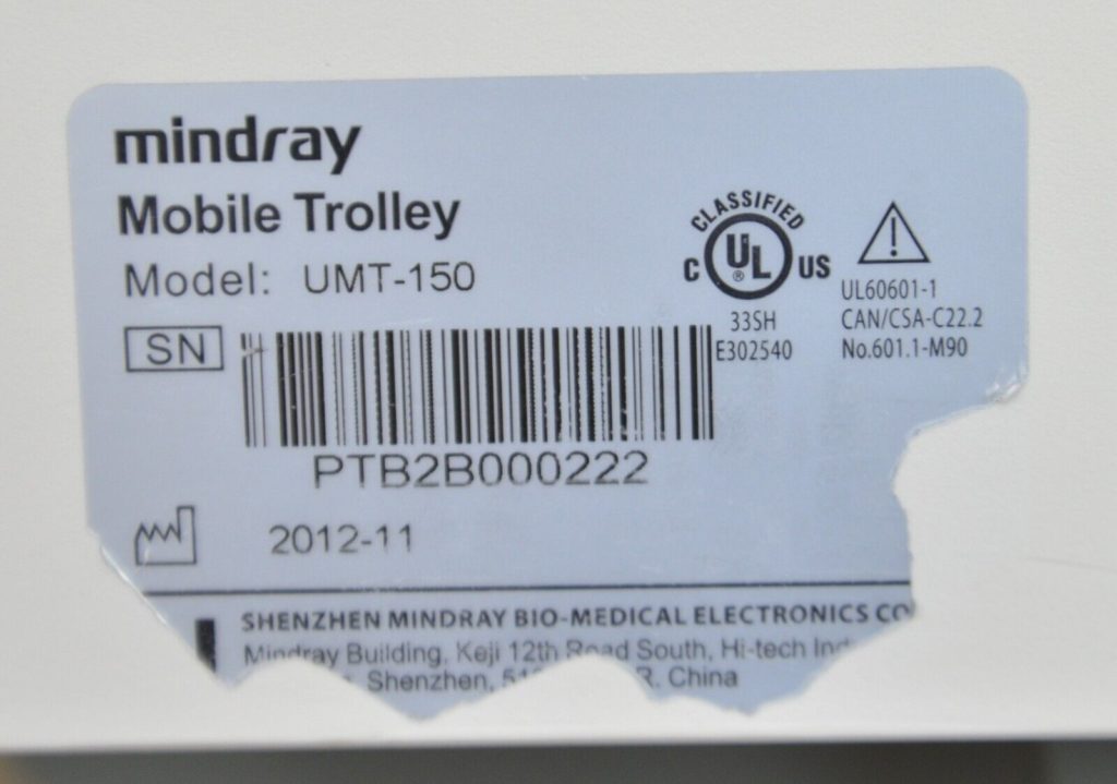 Mindray Model Dp Digital Ultrasonic Diagnostic Imaging System W Umt