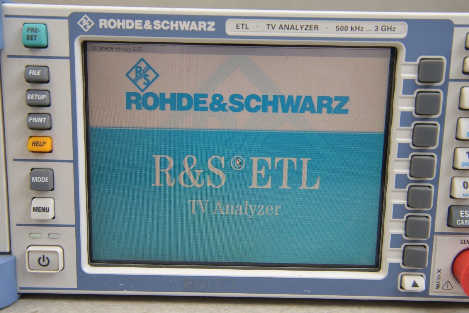 Rohde & Schwarz ETL 500khz 3GHz TV Analyzer/Receiver, Spectrum Analyzer  w/Option