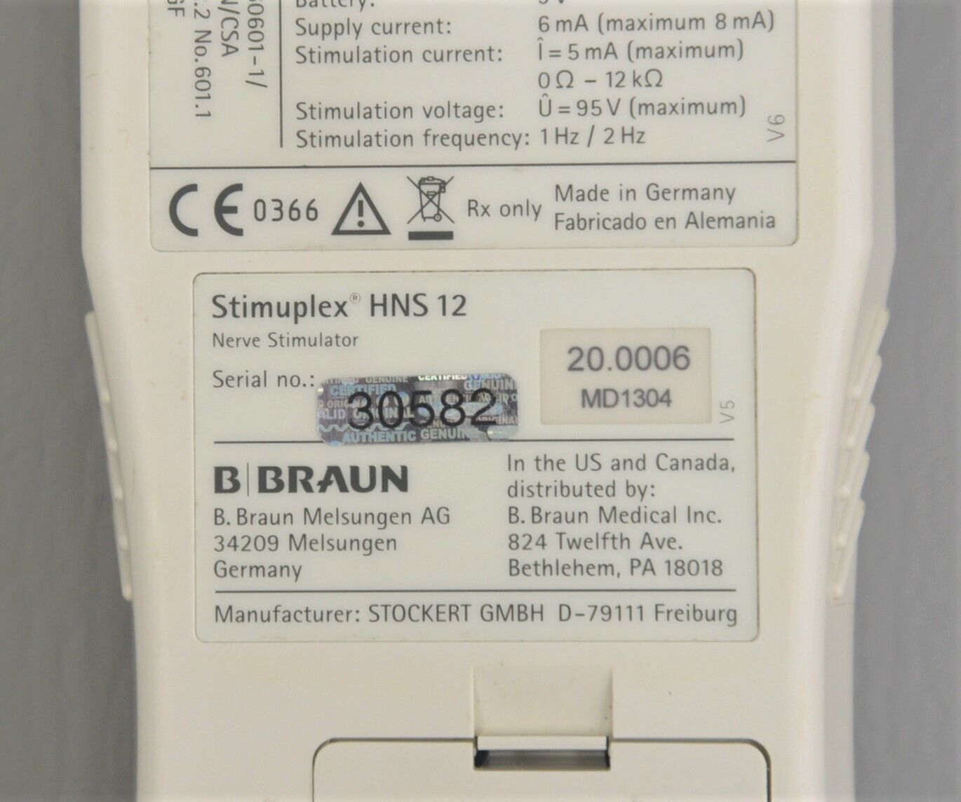 B BRAUN STIMUPLEX NERVE STIMULATOR PRODUCTS # 4892098 - Careforde  Healthcare Supply