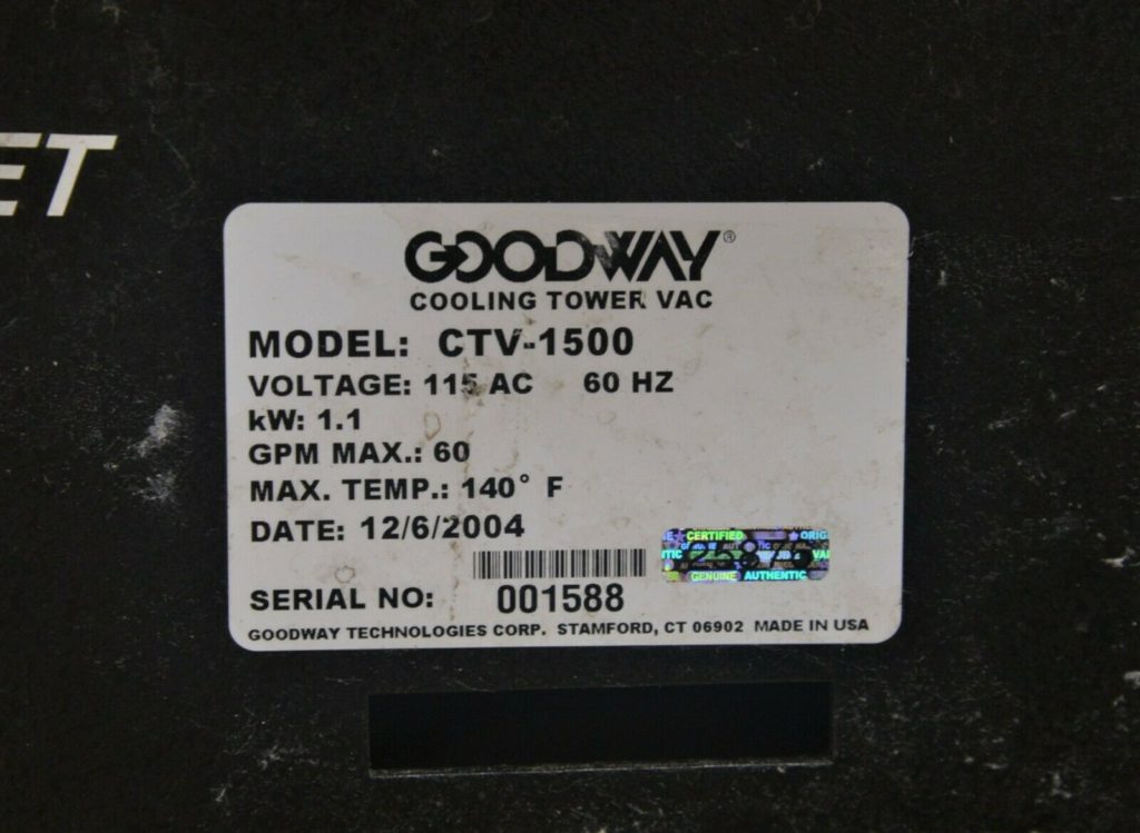 goodway cooling tower vacuum