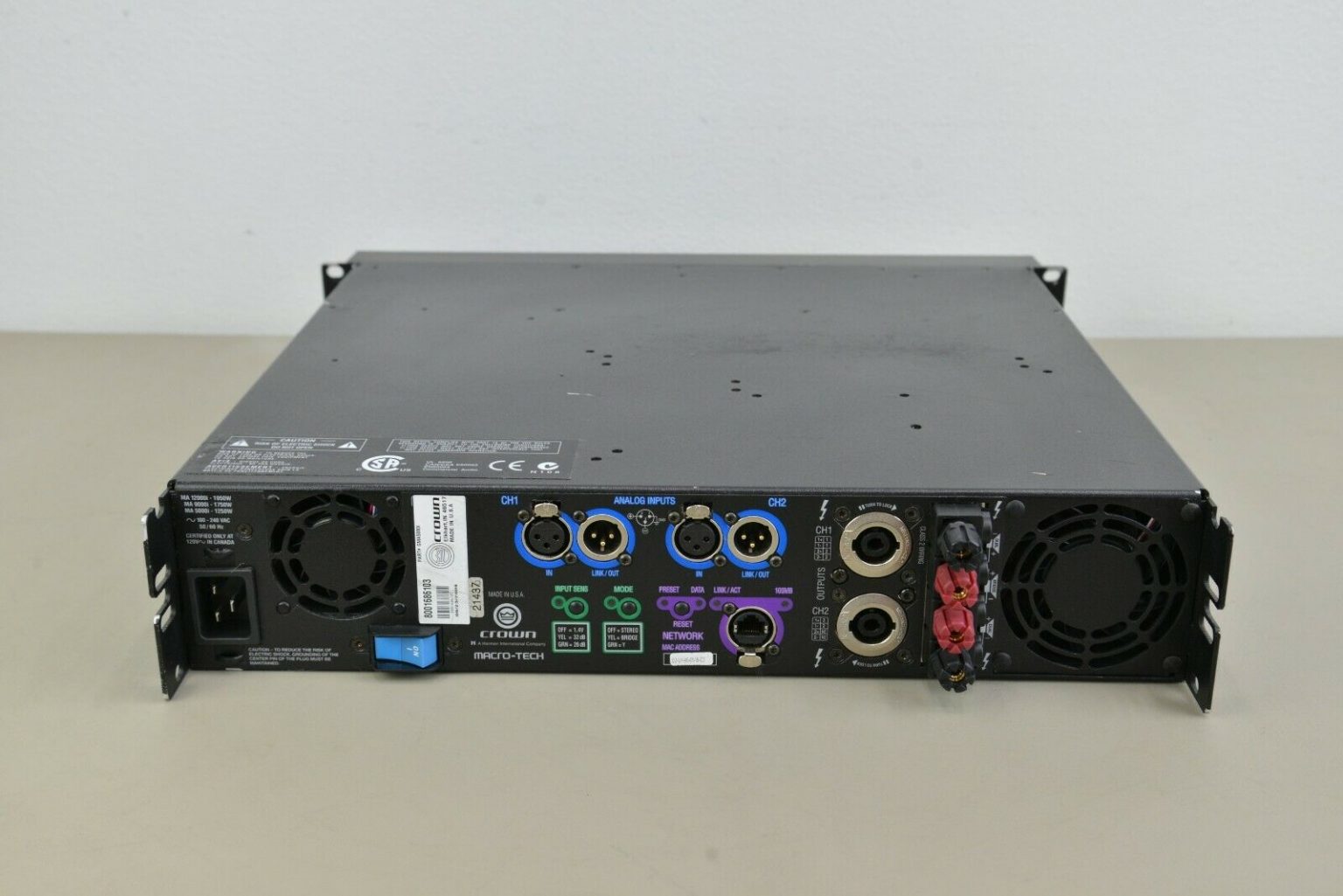  Crown  Macro Tech  5000i Power  Amplifier GMA5000IDP 21437 