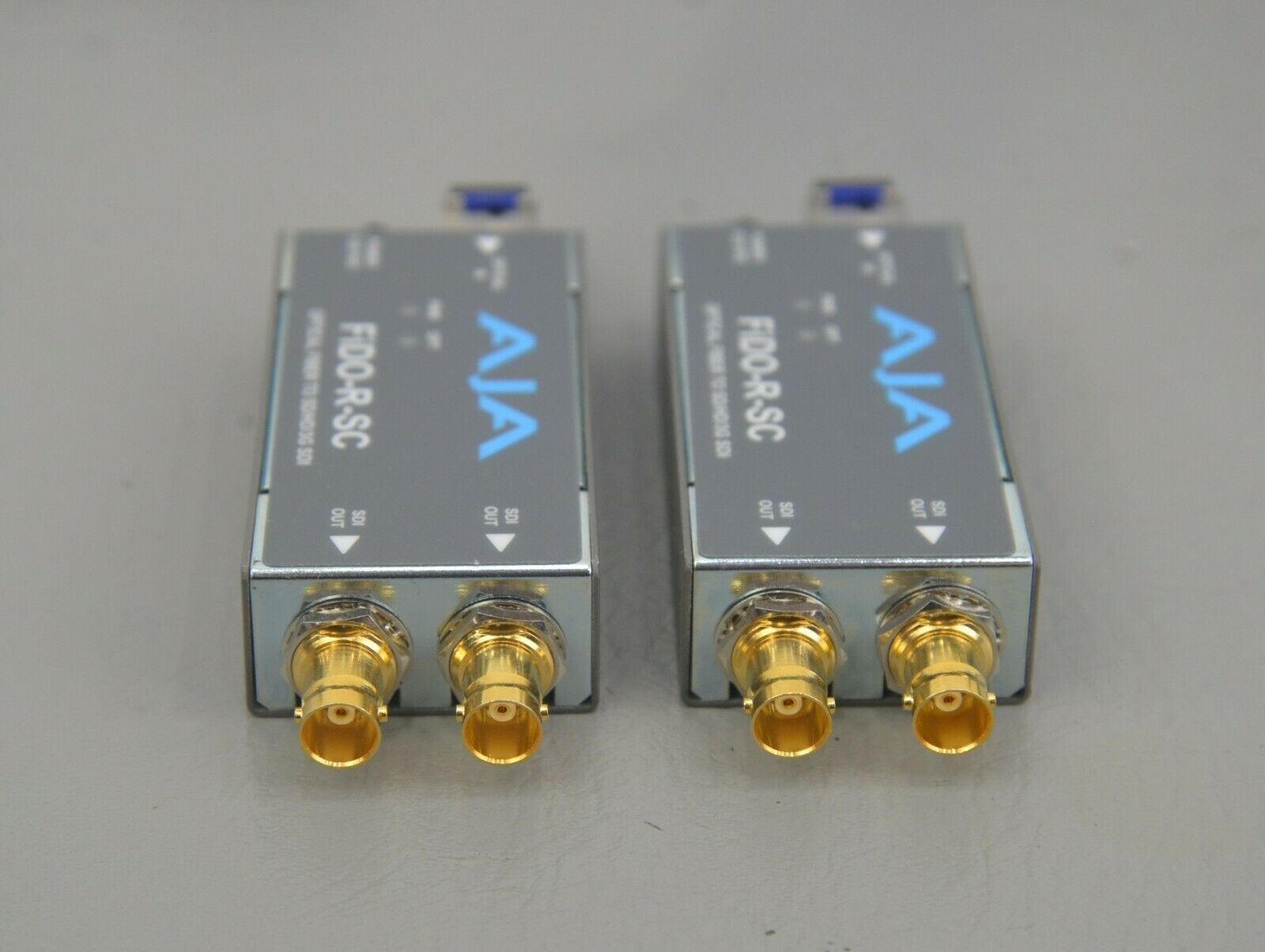 New Lot of 2 AJA FiDO-R-SC Optical Fiber to SD HD 3G SDI Mini