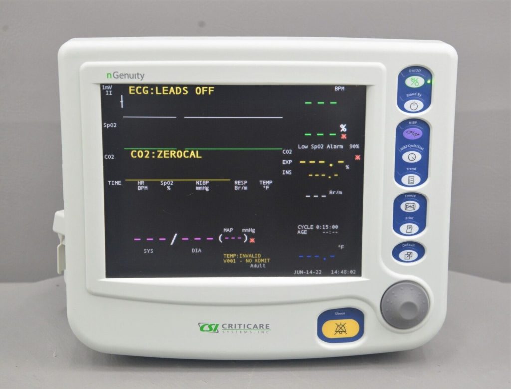 CSI Criticare nGenuity 8100EP1 Patient Monitor CO2 ECG SpO2 NIBP ...