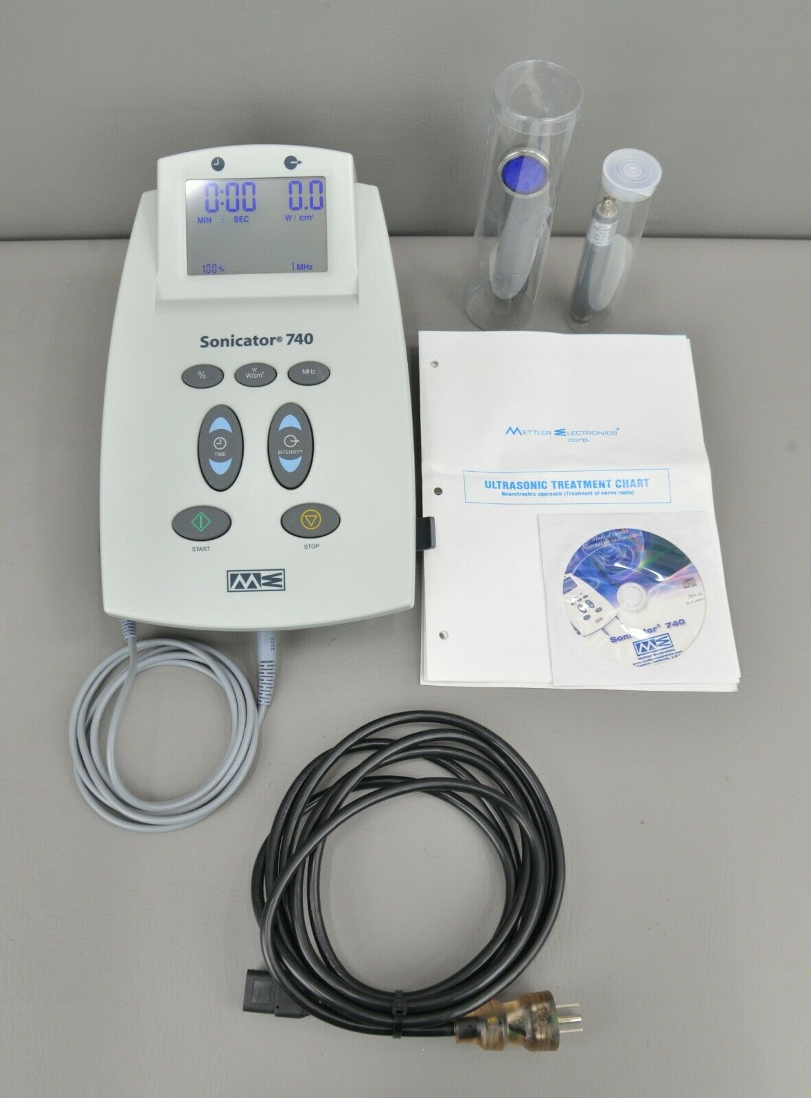 Used METTLER ELECTRONICS New Sonicator ME 740 Ultrasound Therapy Device w/  Applicator - 129779 Ultrasound Therapy Unit For Sale - DOTmed Listing  #3750525